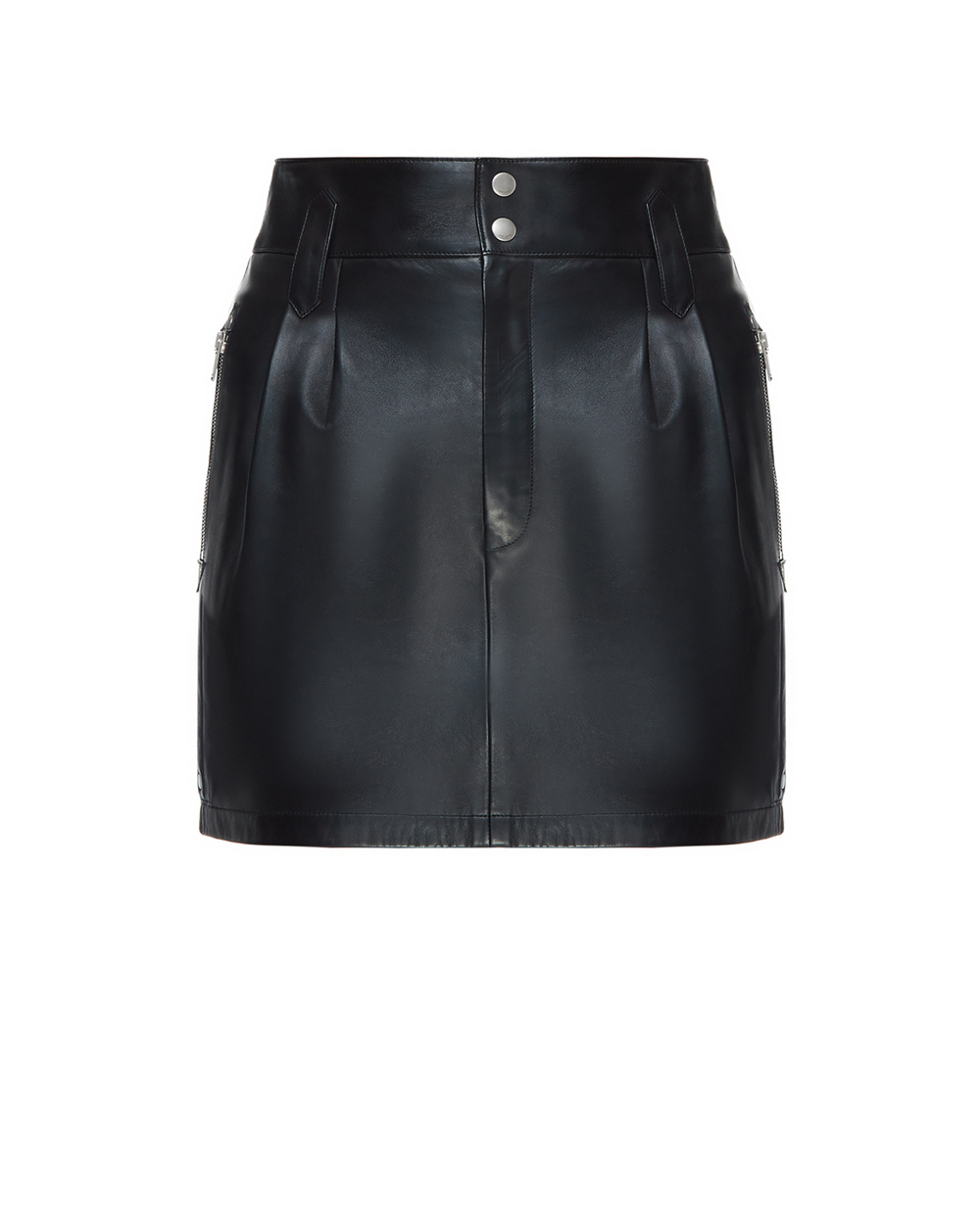 Кожаная юбка Saint Laurent 638517-YCDJ2, черный цвет • Купить в интернет-магазине Kameron