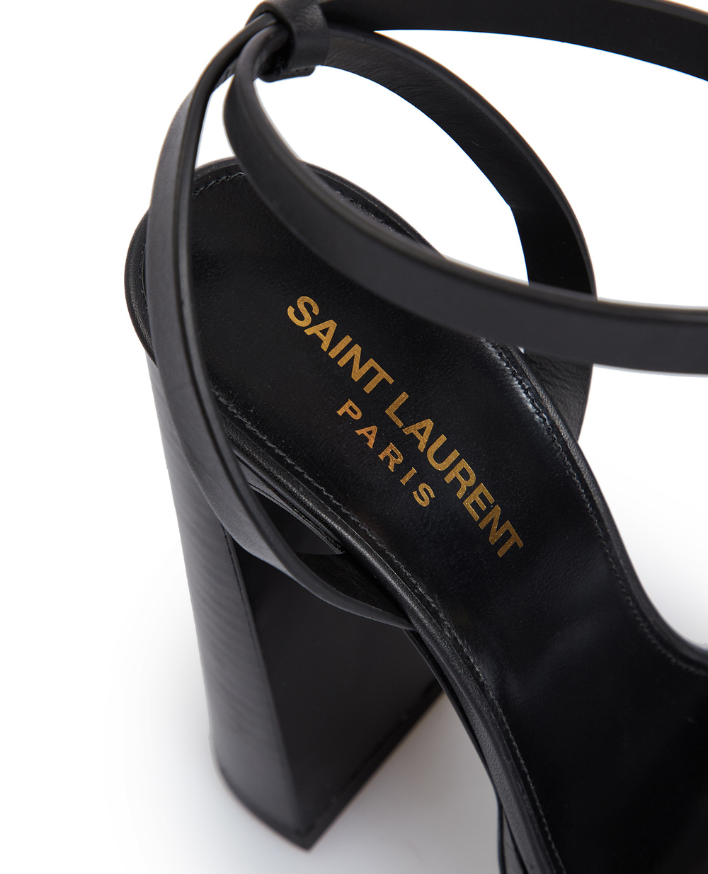 Шкіряні босоніжки Saint Laurent 731342-DWE00, чорний колір • Купити в інтернет-магазині Kameron