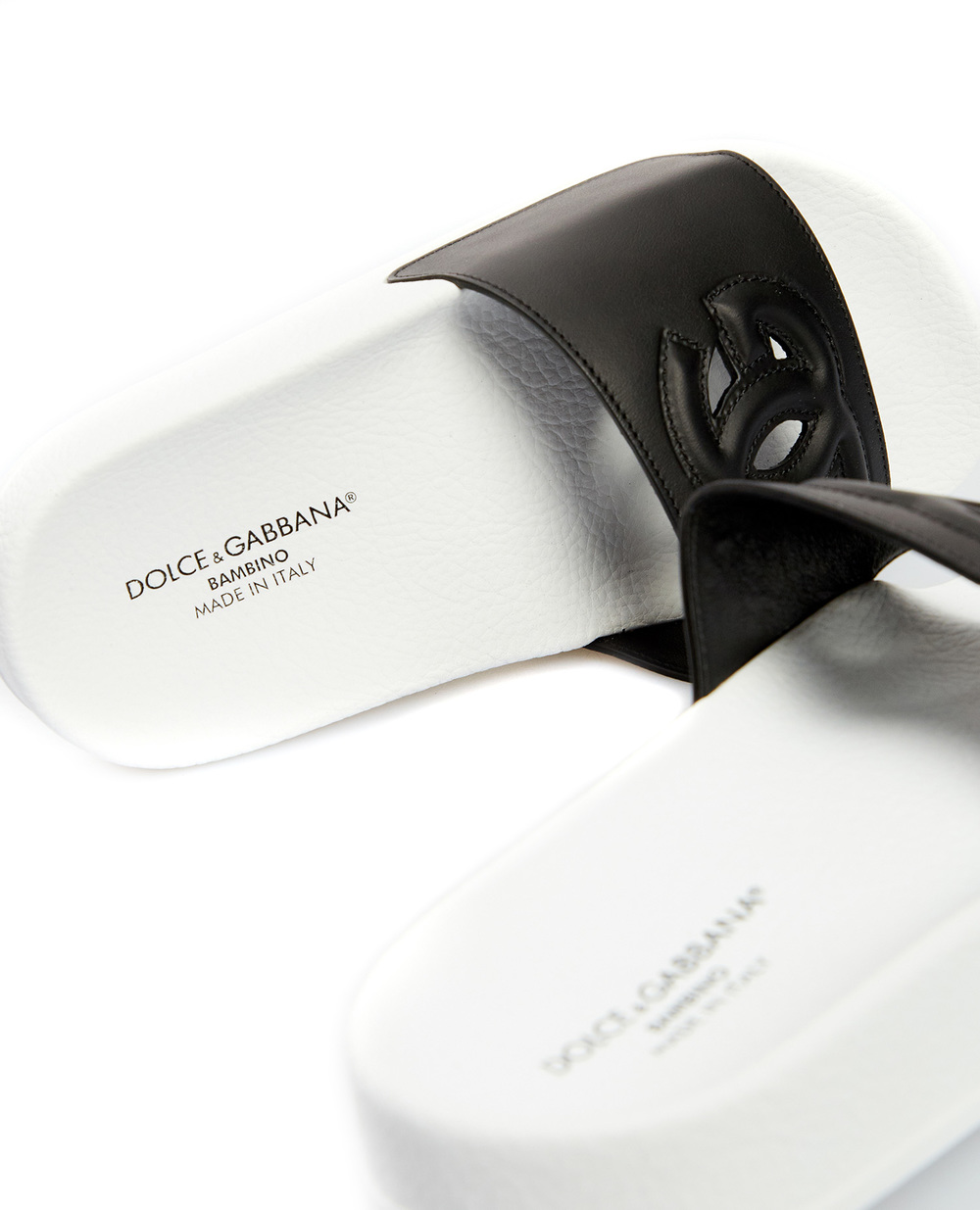 Шкіряні слайдери Dolce&Gabbana D11031-A1735-L, чорний колір • Купити в інтернет-магазині Kameron