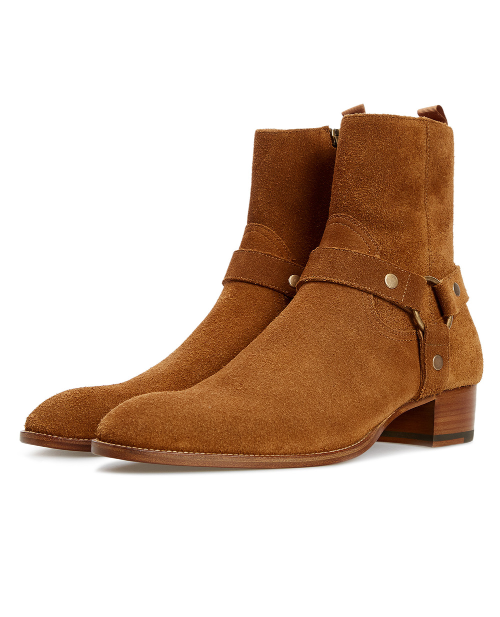 Замшеві черевики Saint Laurent 443190-BPN00, коричневий колір • Купити в інтернет-магазині Kameron