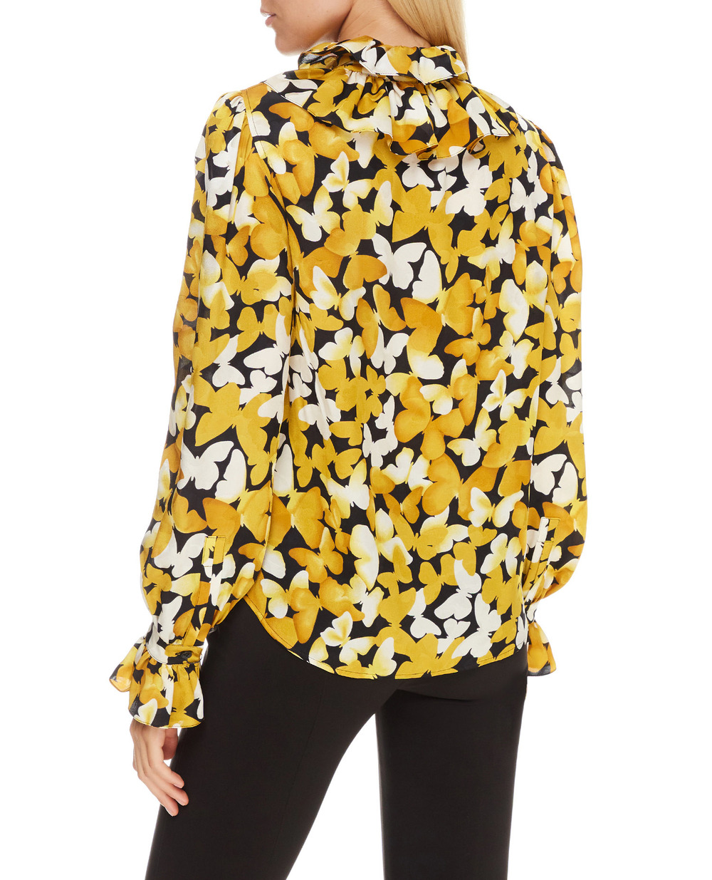 Шовкова блуза Saint Laurent 655326-Y6C13, жовтий колір • Купити в інтернет-магазині Kameron