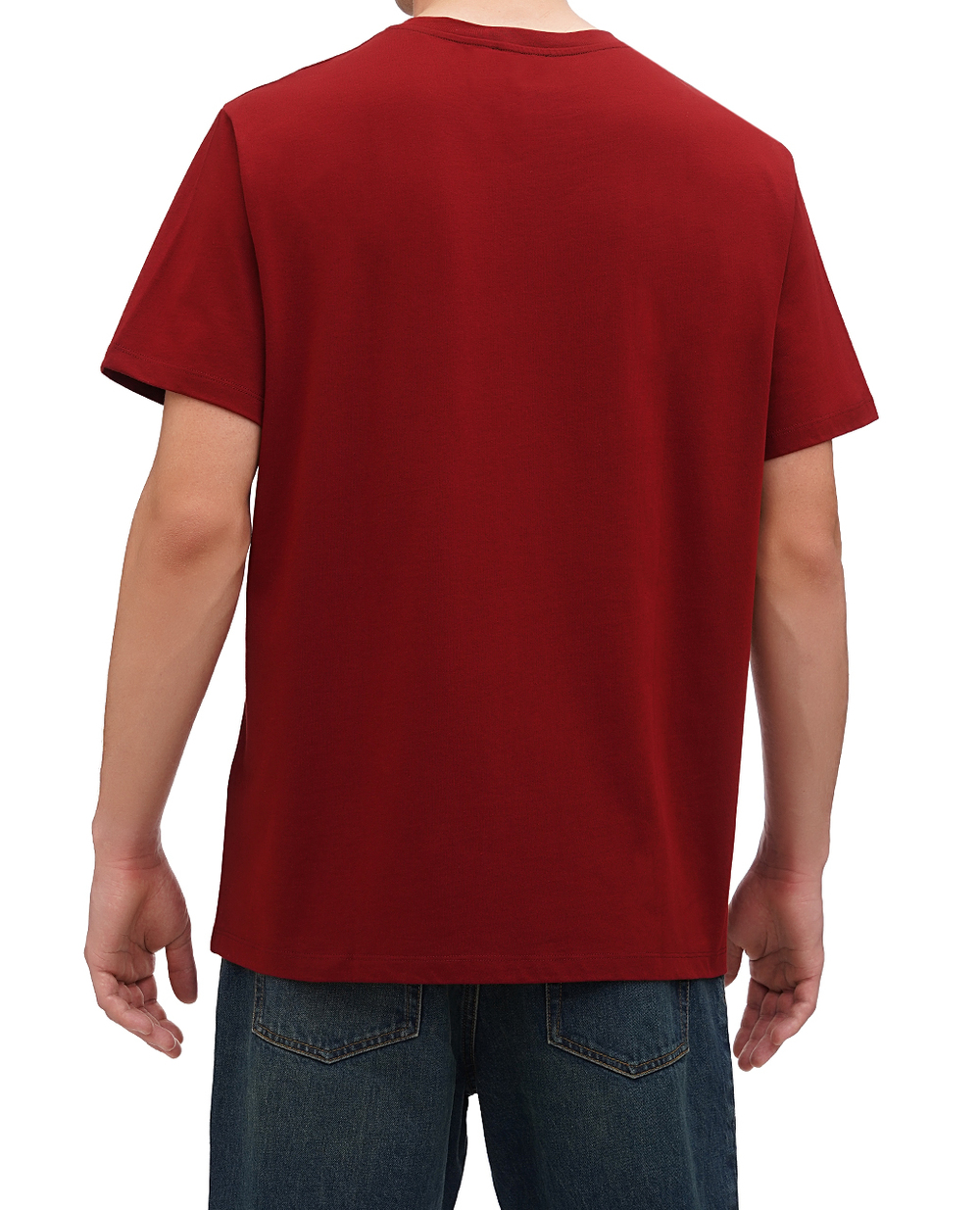 Хлопковая футболка Balmain BH1EG010BB99, бордовый цвет • Купить в интернет-магазине Kameron