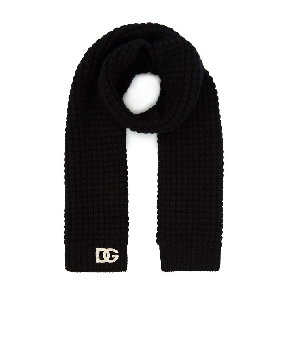 Вовняний шарф Dolce&Gabbana LBKA91-JBVJ0, чорний колір • Купити в інтернет-магазині Kameron