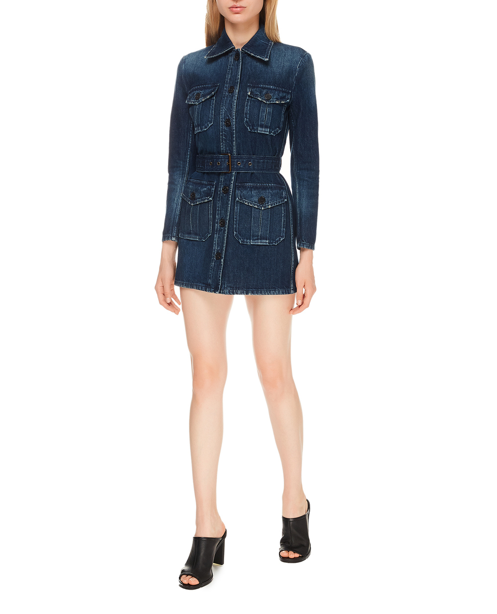 Джинсовое платье Saint Laurent 659619-Y30AD, синий цвет • Купить в интернет-магазине Kameron