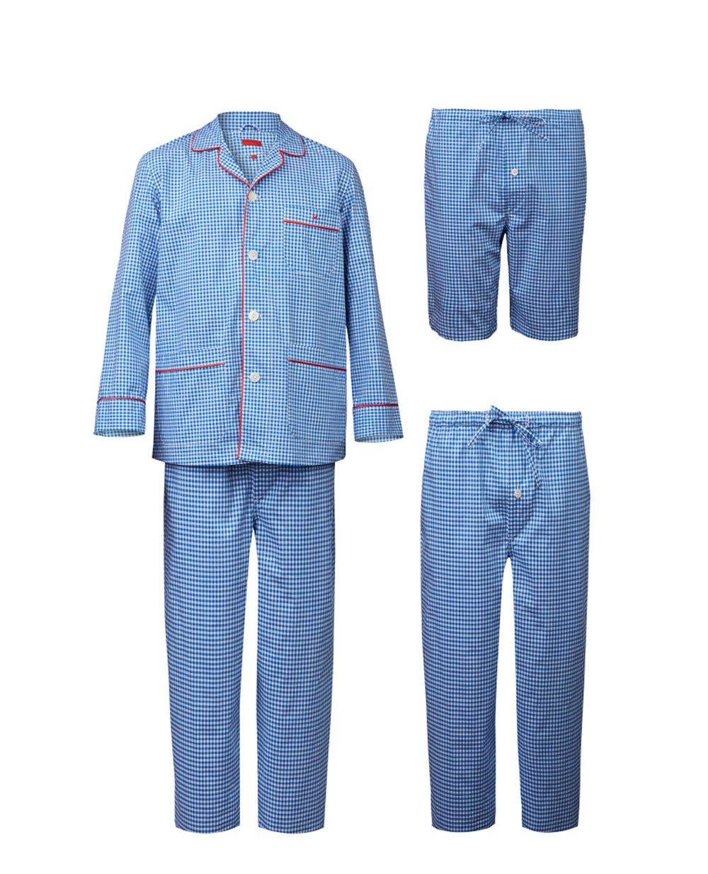 Пижама (рубашка, брюки, шорты) ISAIA PG7949+7950+7951.KM038, голубой цвет • Купить в интернет-магазине Kameron