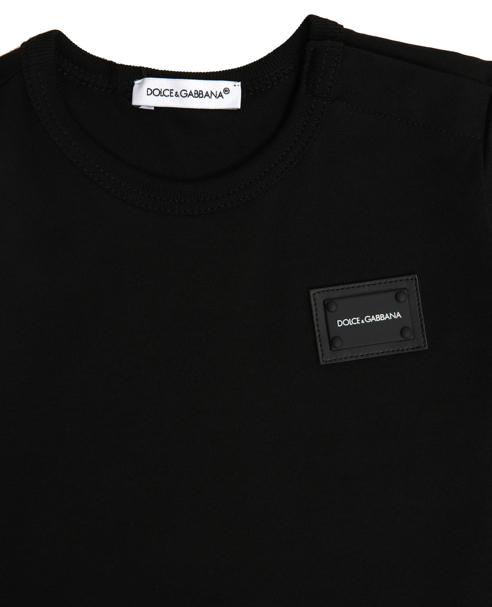 Дитяча футболка Dolce&Gabbana Kids L1JT7T-G7OLK, чорний колір • Купити в інтернет-магазині Kameron