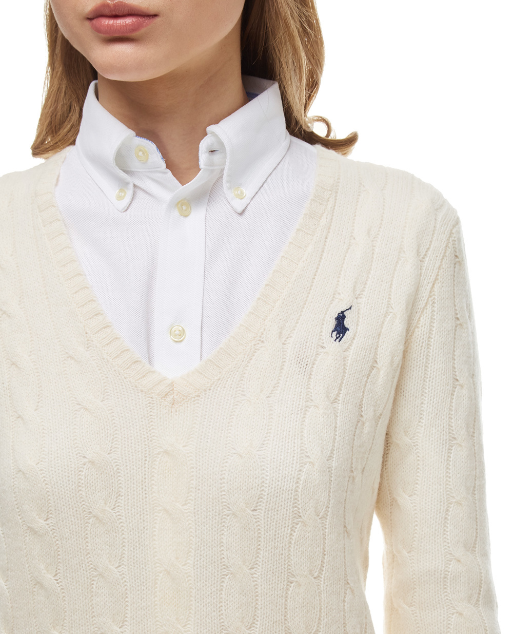 Шерстяной пуловер Polo Ralph Lauren 211508656015, белый цвет • Купить в интернет-магазине Kameron