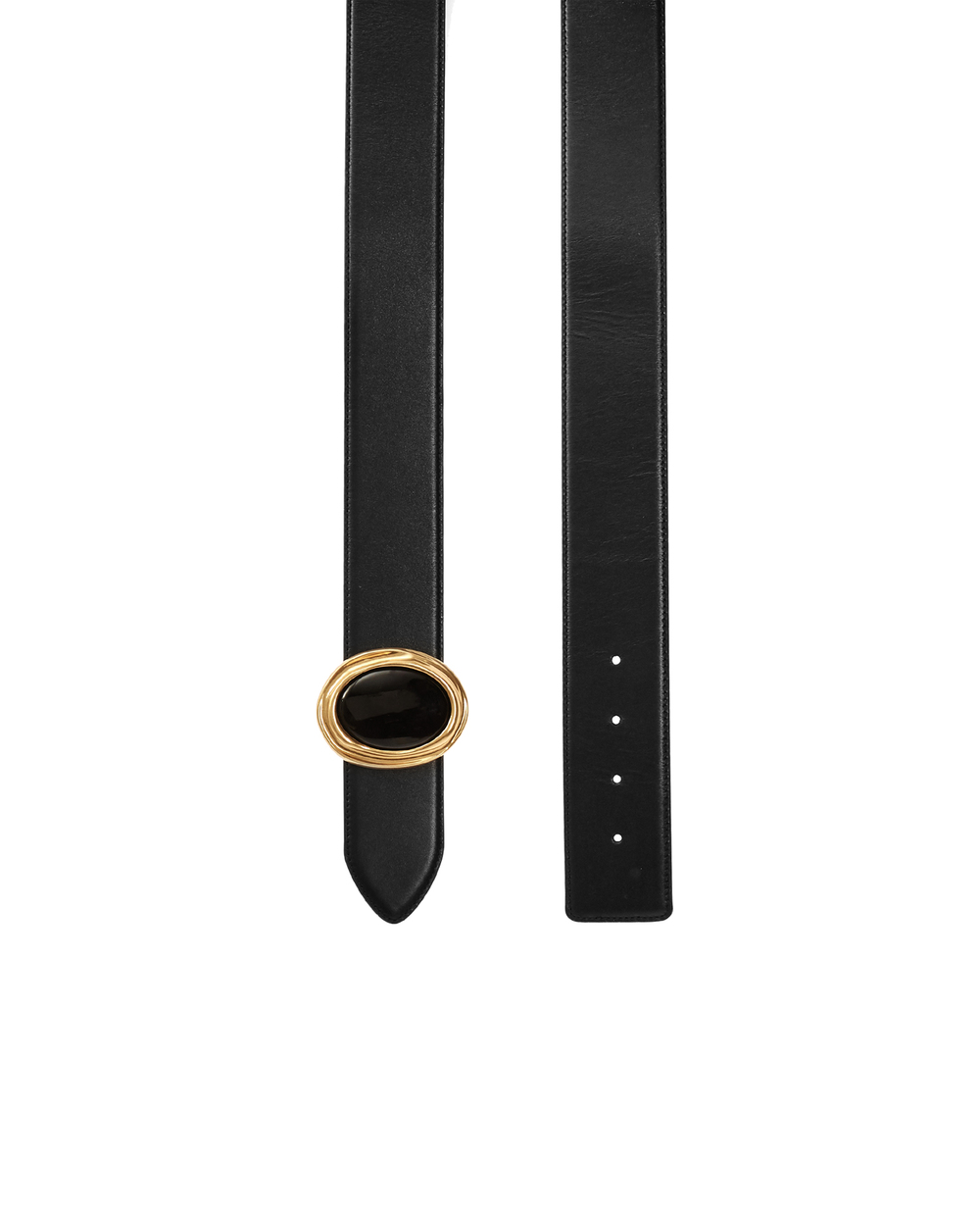 Кожаный ремень Saint Laurent 658530-2R20W, черный цвет • Купить в интернет-магазине Kameron