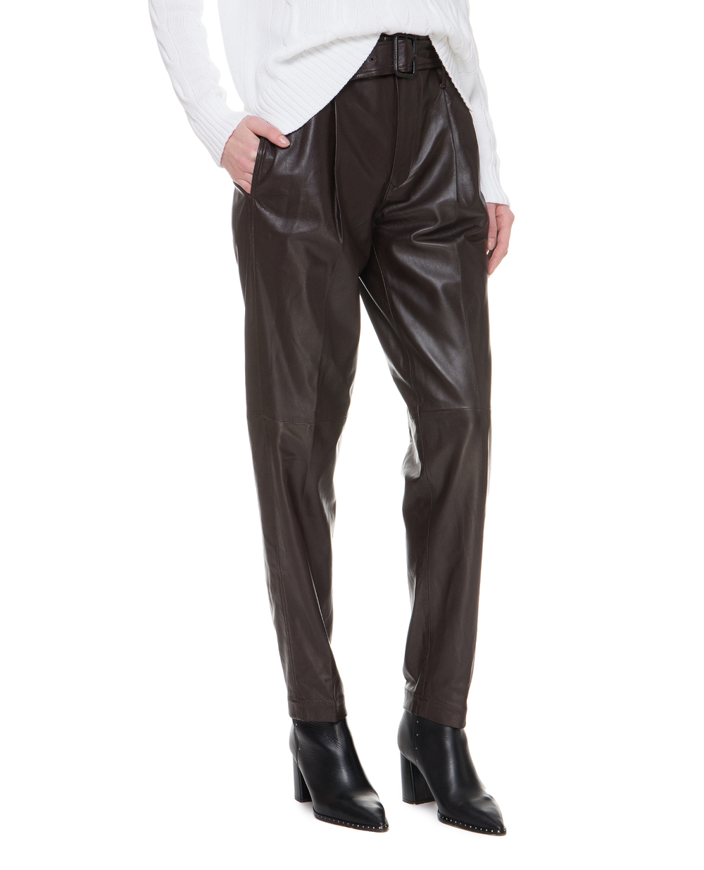 Шкіряні штани Polo Ralph Lauren 211765302002, коричневий колір • Купити в інтернет-магазині Kameron
