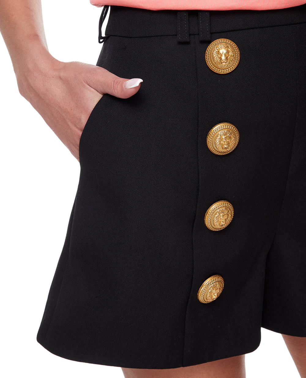 Шерстяные шорты Balmain BF1PA220WC09, черный цвет • Купить в интернет-магазине Kameron
