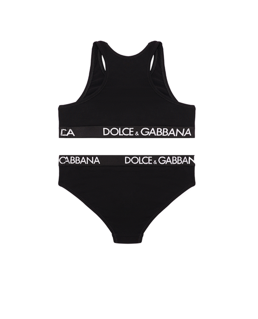 Детский комплект белья (топ, трусики) Dolce&Gabbana Kids L5J713-FUGNE, черный цвет • Купить в интернет-магазине Kameron