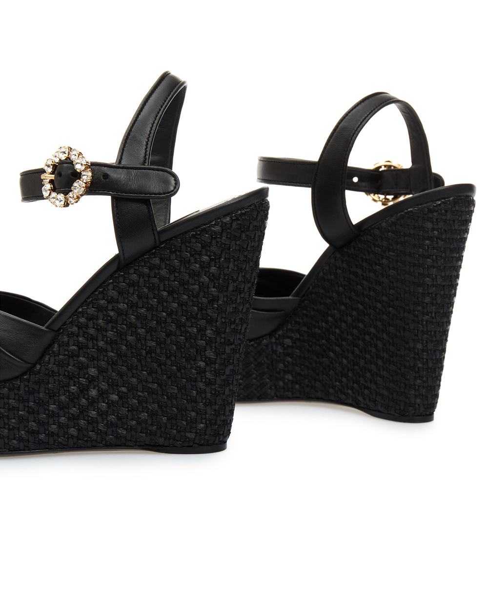 Шкіряні босоніжки Dolce&Gabbana CZ0219-AA703, чорний колір • Купити в інтернет-магазині Kameron