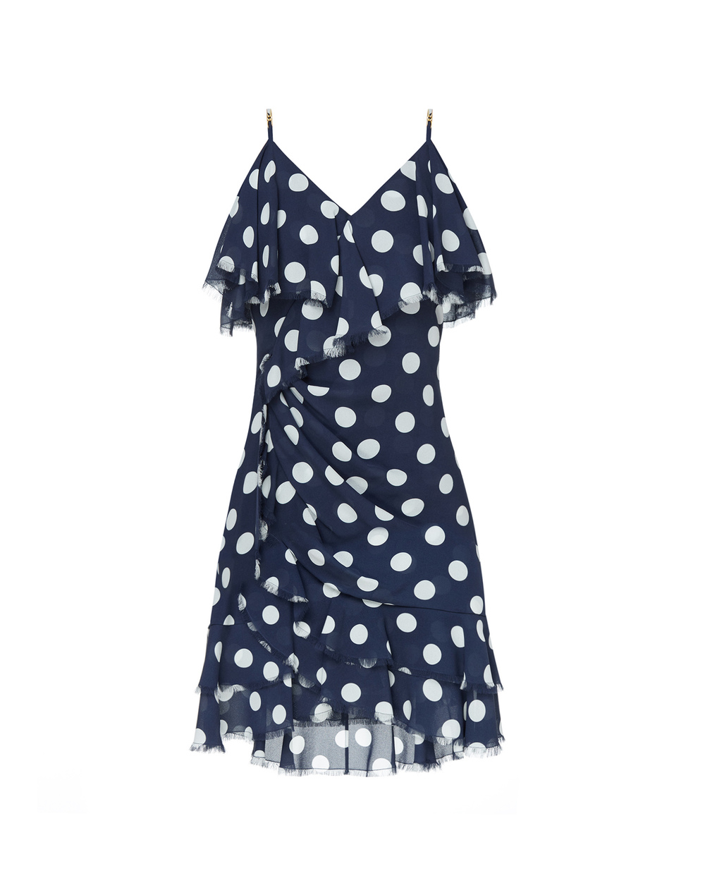 Шелковое платье Balmain VF16081I629, синий цвет • Купить в интернет-магазине Kameron