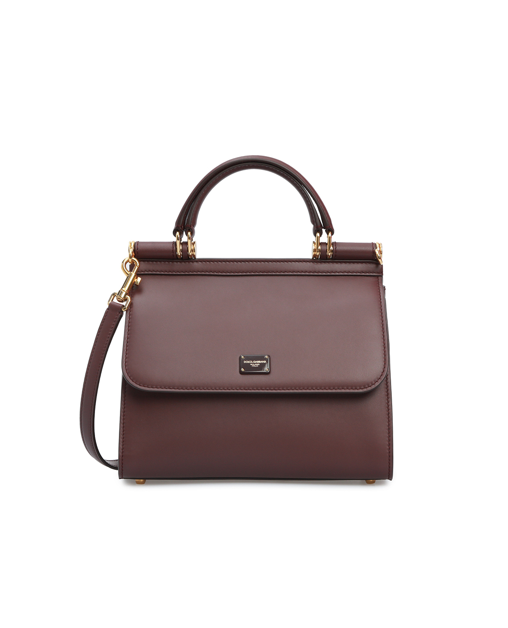 Шкіряна сумка Sicily 58 Small Dolce&Gabbana BB6622-AV385, коричневий колір • Купити в інтернет-магазині Kameron