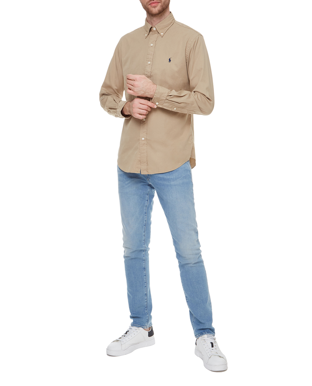 Рубашка Polo Ralph Lauren 710795235005, бежевый цвет • Купить в интернет-магазине Kameron