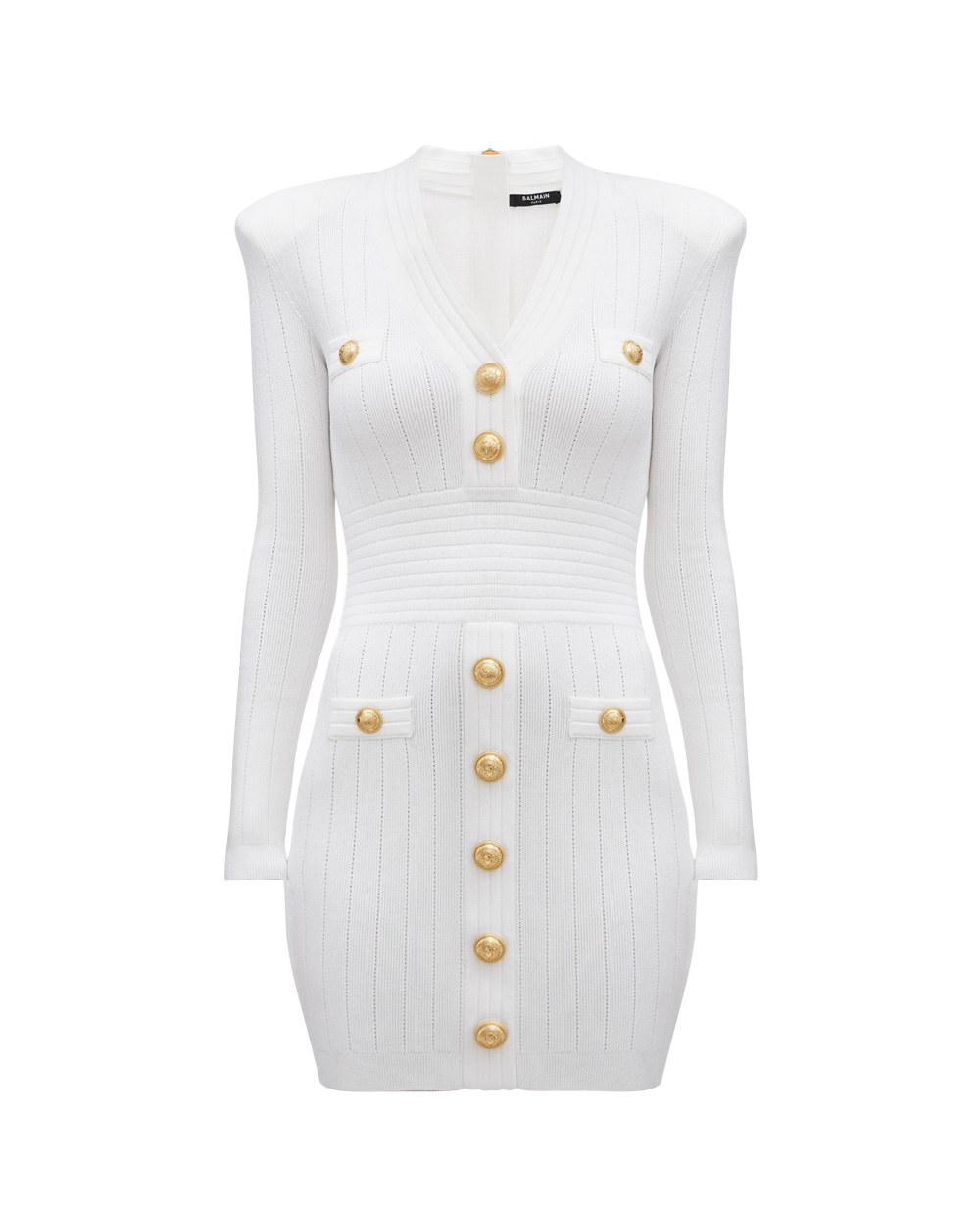 Платье Balmain BF1R8059KB07, белый цвет • Купить в интернет-магазине Kameron