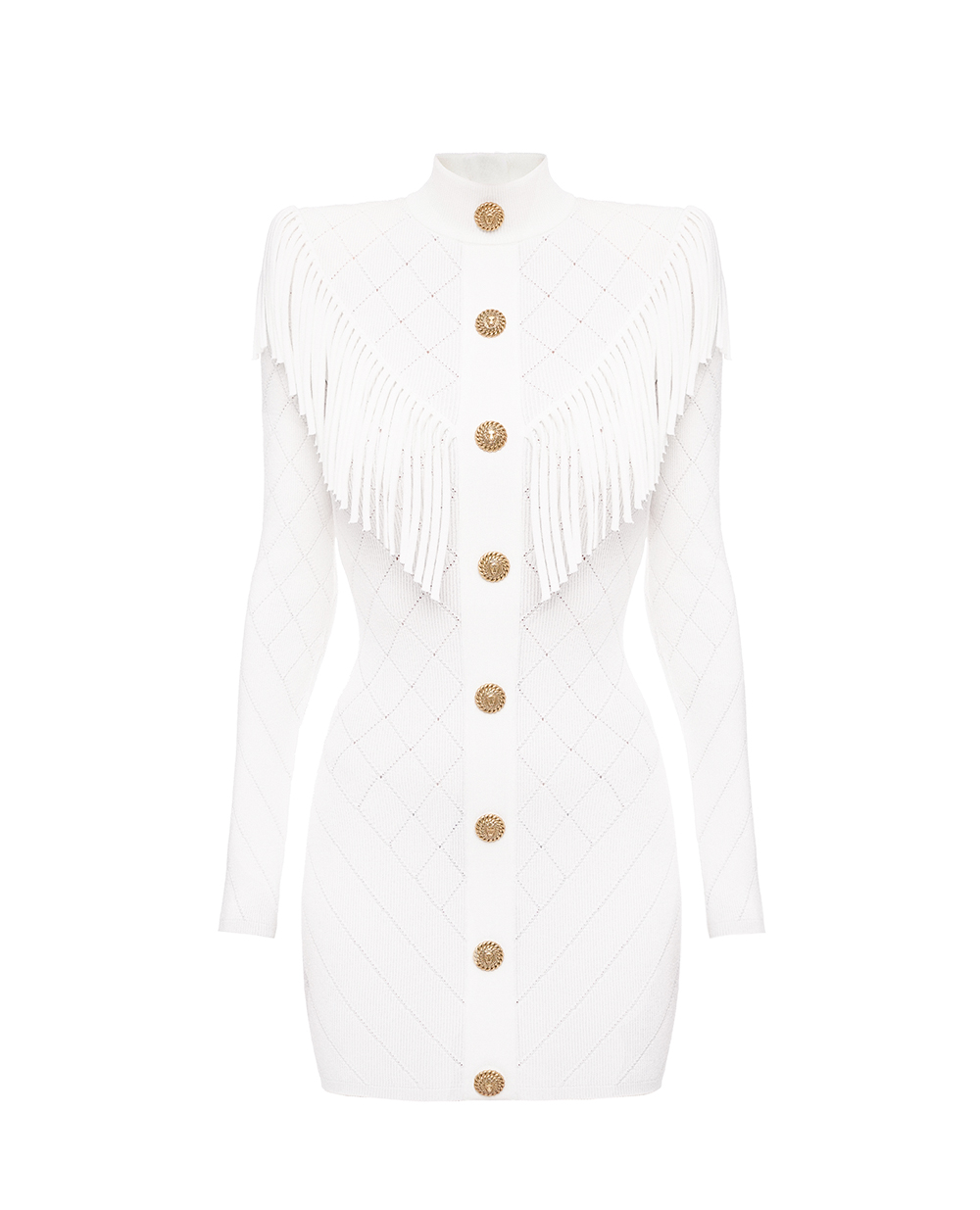 Платье Balmain CF1R8081KF53, белый цвет • Купить в интернет-магазине Kameron