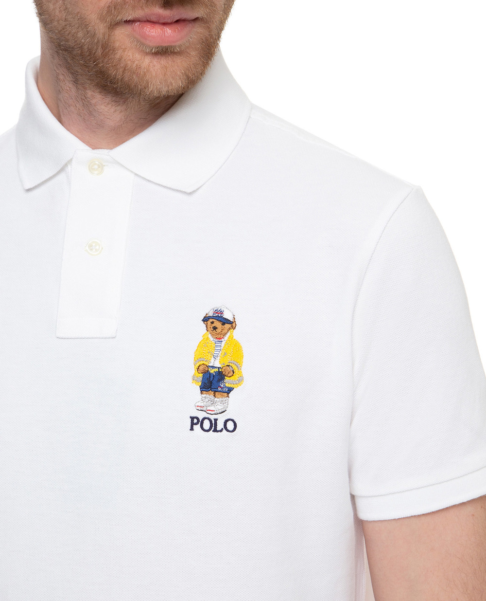 Поло Custom Slim Fit Polo Ralph Lauren 710792901001, білий колір • Купити в інтернет-магазині Kameron