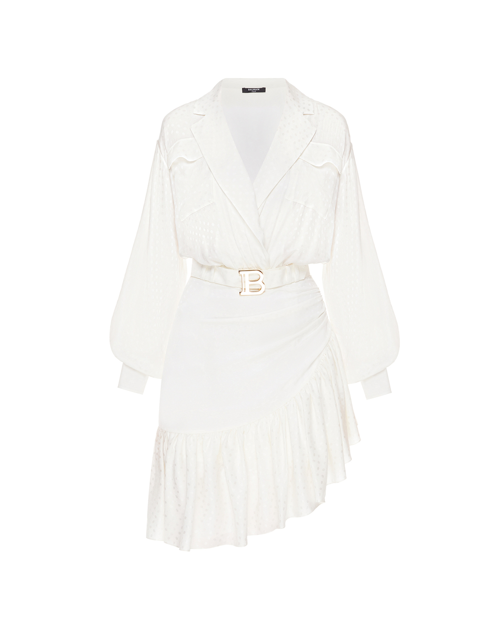 Шелковое платье Balmain VF16227S069, белый цвет • Купить в интернет-магазине Kameron