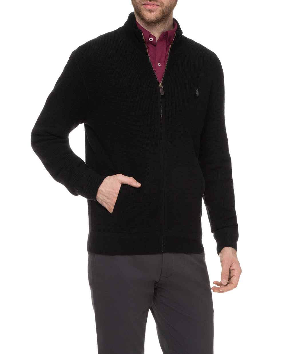 Вовняний кардиган Polo Ralph Lauren 710716745001, чорний колір • Купити в інтернет-магазині Kameron
