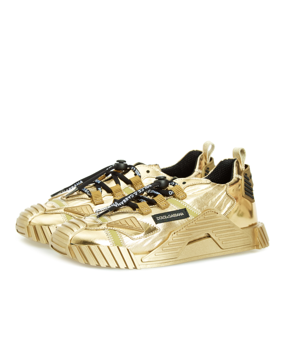 Шкіряні кросівки Dolce&Gabbana D11021-AO228-M, золотий колір • Купити в інтернет-магазині Kameron