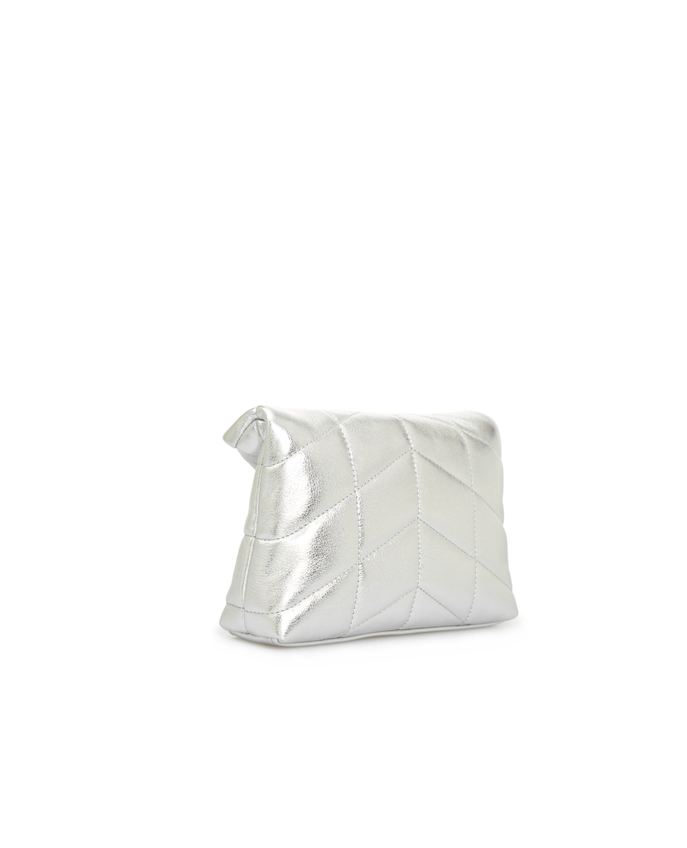 Кожаная сумка Puffer small Saint Laurent 650880-AAAD5, серебряный цвет • Купить в интернет-магазине Kameron