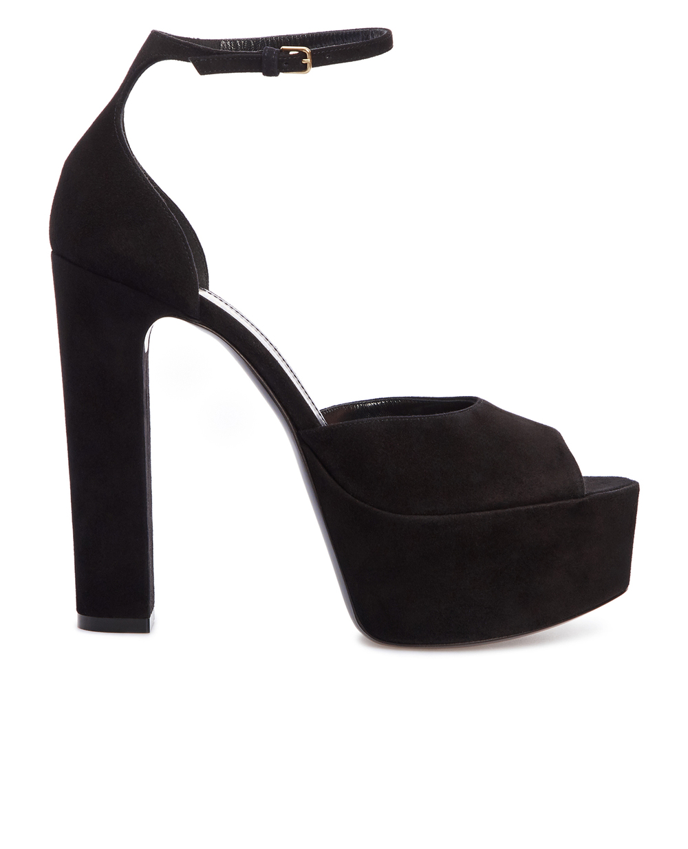 Замшевые босоножки Jodie Saint Laurent 650258-C2000, черный цвет • Купить в интернет-магазине Kameron
