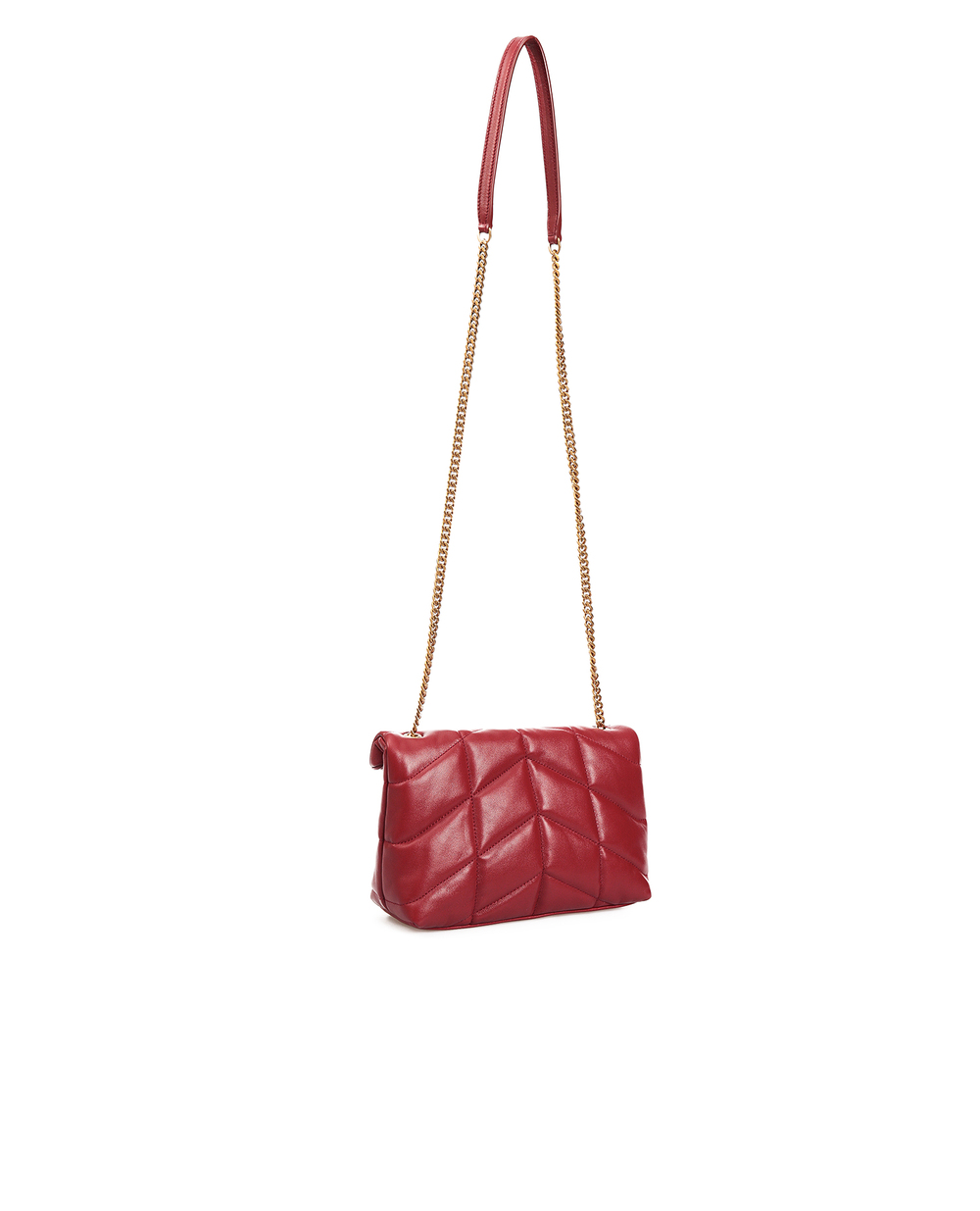 Шкіряна сумка Puffer small Saint Laurent 620333-1EL07, бордовий колір • Купити в інтернет-магазині Kameron