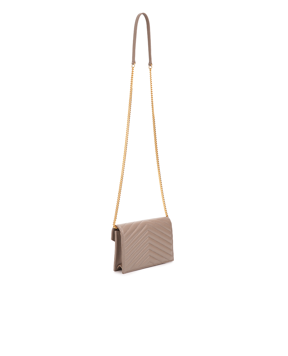 Кожаная сумка Cassandre Chain Wallet Saint Laurent 742920-AAA44, бежевый цвет • Купить в интернет-магазине Kameron