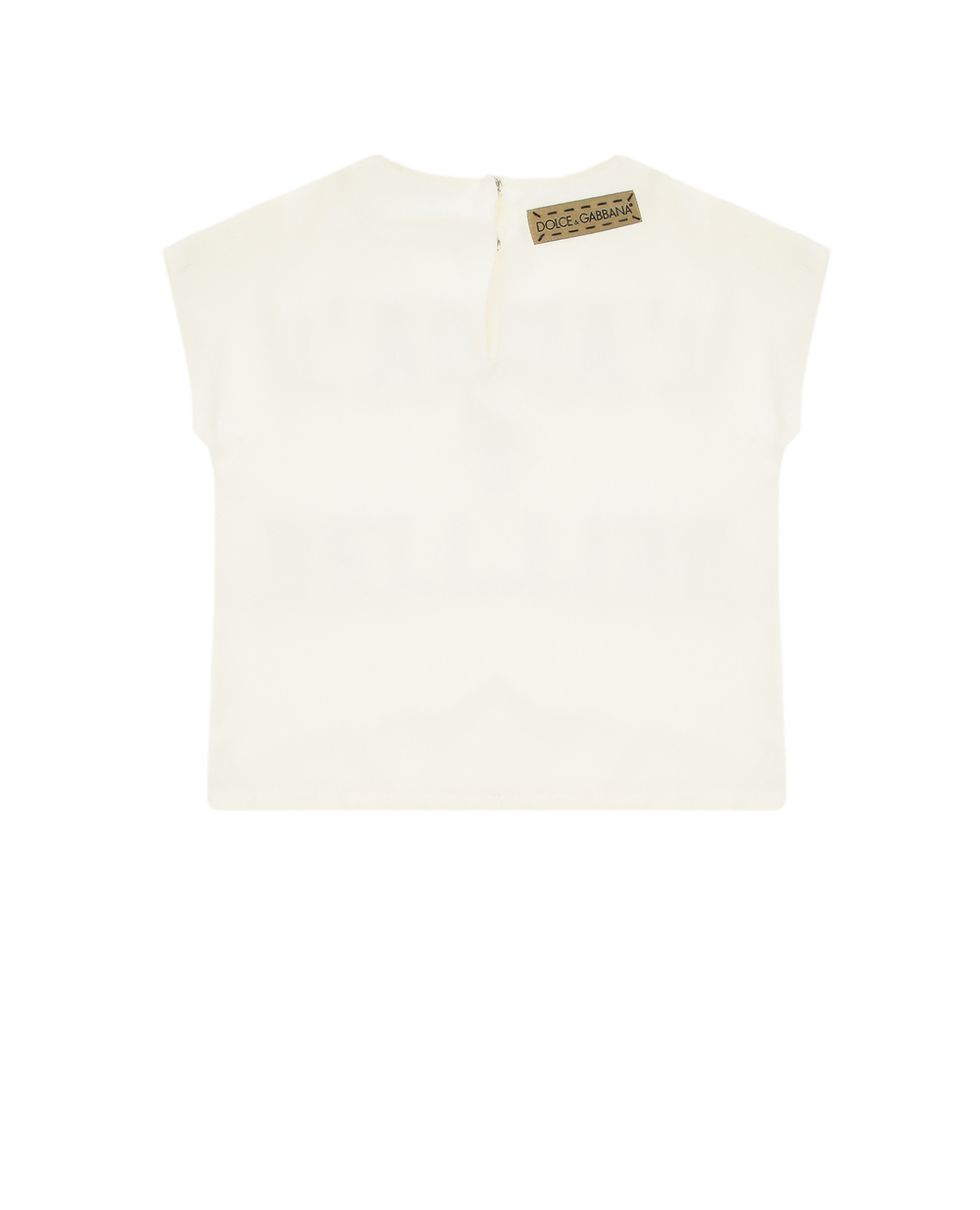 Детский шелковый топ Dolce&Gabbana Kids L54S03-G7RZG-S, белый цвет • Купить в интернет-магазине Kameron