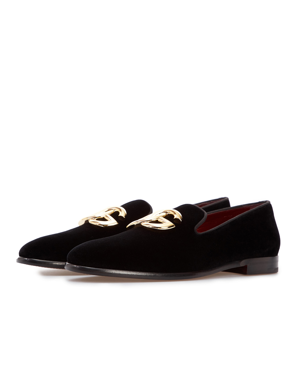 Велюровые слиперы Dolce&Gabbana A50467-A6808, черный цвет • Купить в интернет-магазине Kameron