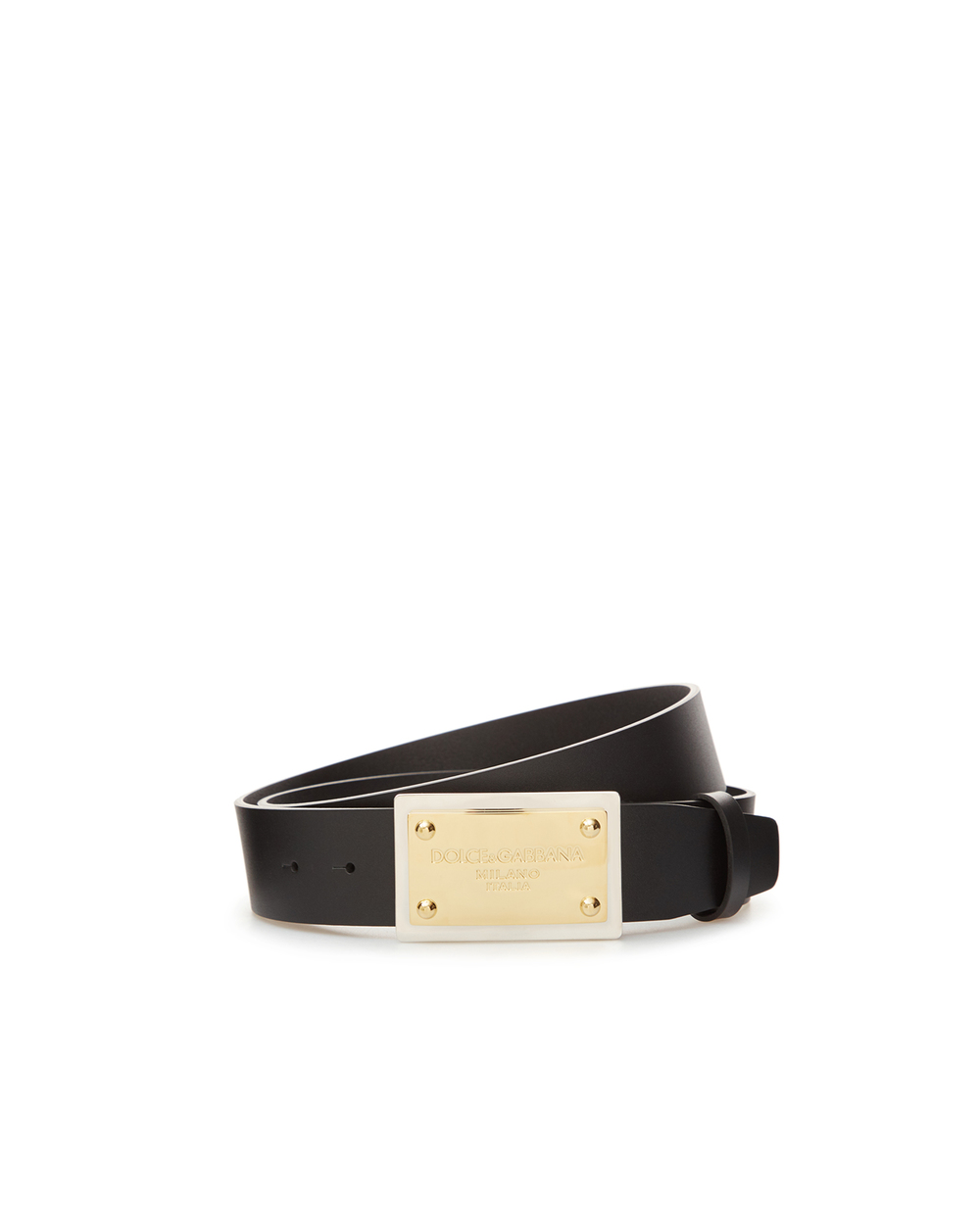 Шкіряний ремінь Dolce&Gabbana BC4676-AX622, чорний колір • Купити в інтернет-магазині Kameron