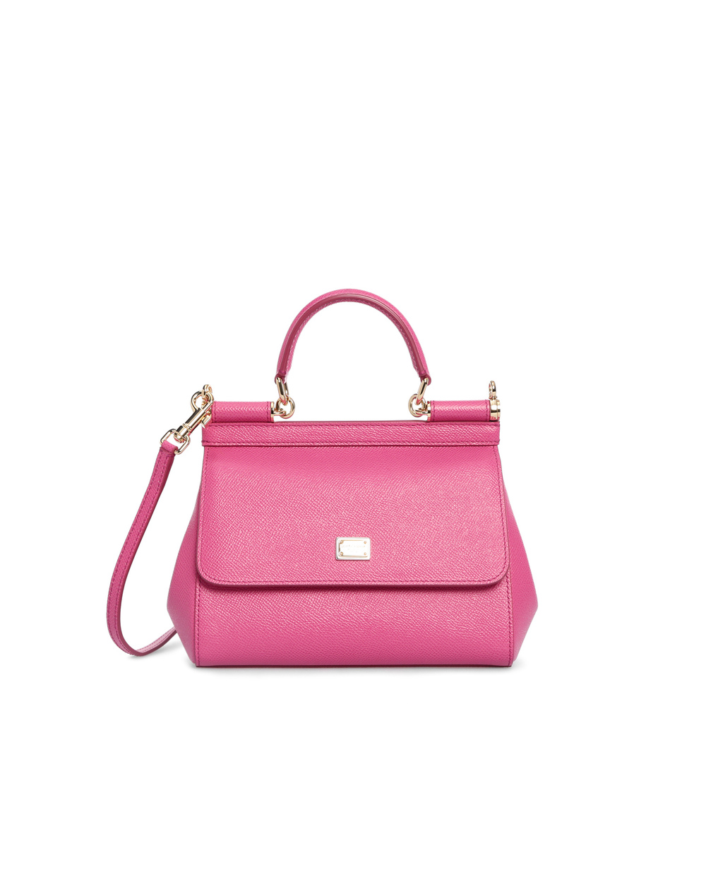 Кожаная сумка Sicily small Dolce&Gabbana BB6003-A1001SS19, розовый цвет • Купить в интернет-магазине Kameron