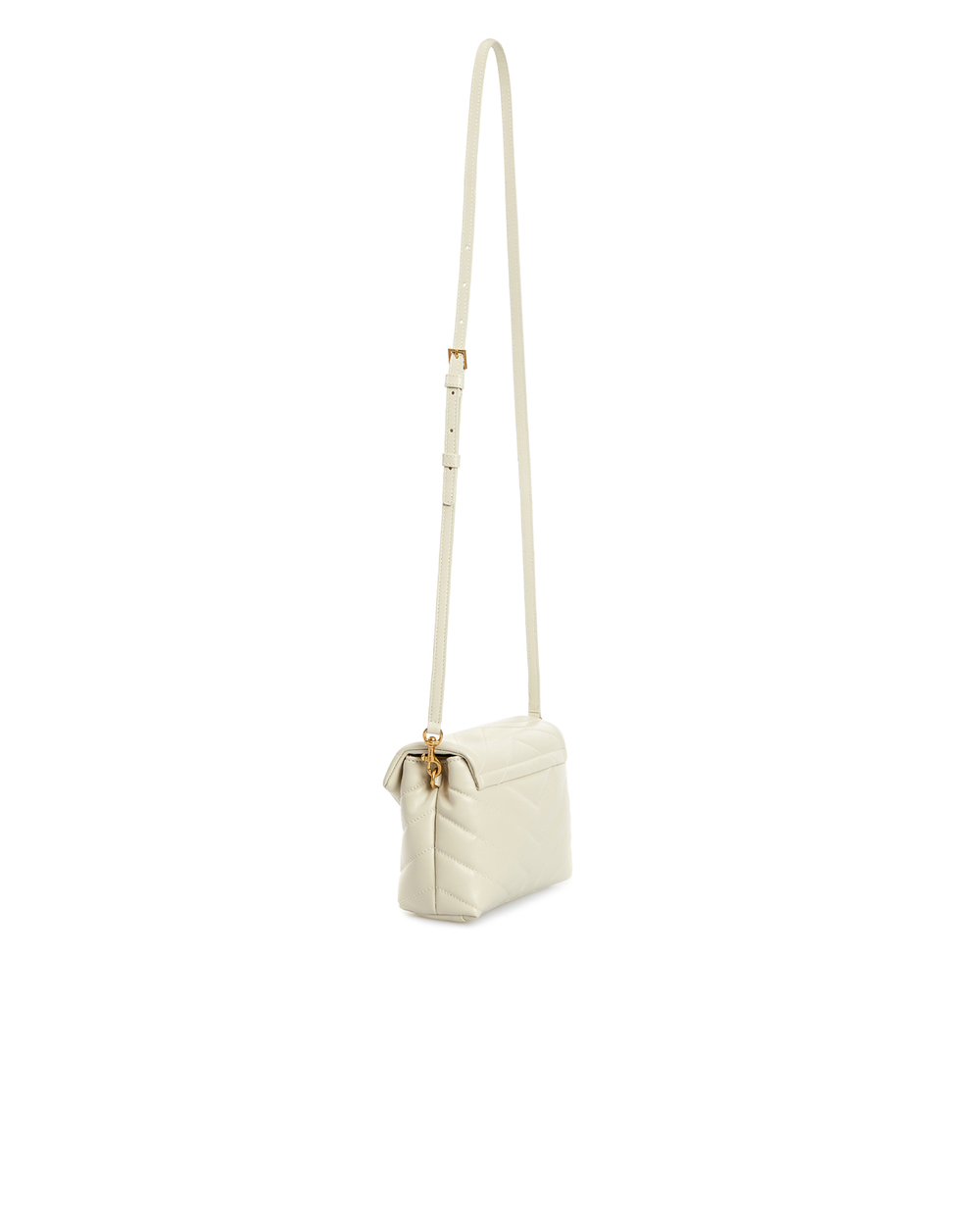 Кожаная сумка Loulou Toy Saint Laurent 678401-DV707, белый цвет • Купить в интернет-магазине Kameron