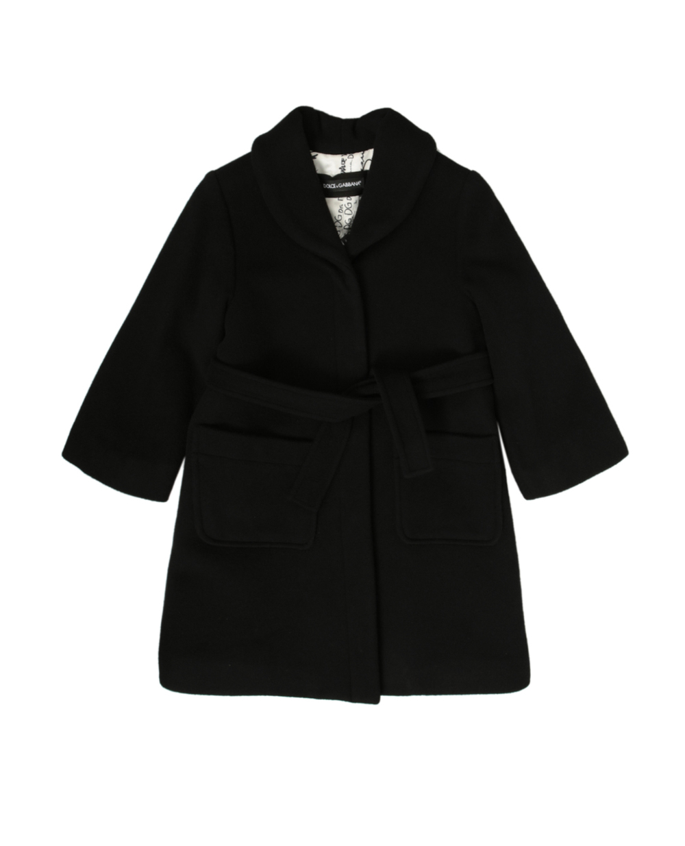 Дитяче вовняне пальто Dolce&Gabbana Kids L54C01-HUMAK-S, чорний колір • Купити в інтернет-магазині Kameron