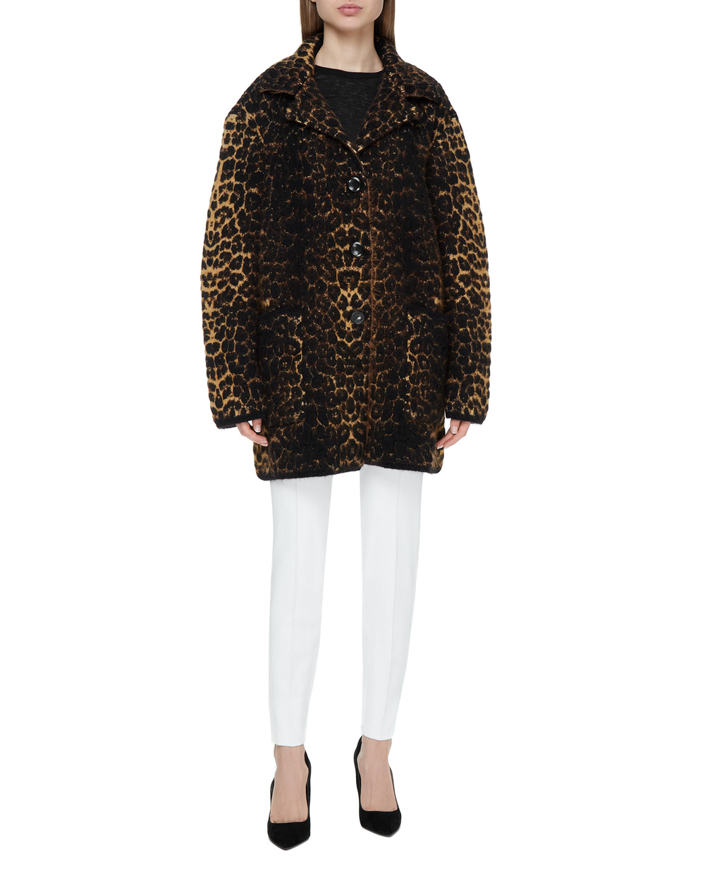 Шерстяное пальто Saint Laurent 633418-YARC2, разноцветный цвет • Купить в интернет-магазине Kameron