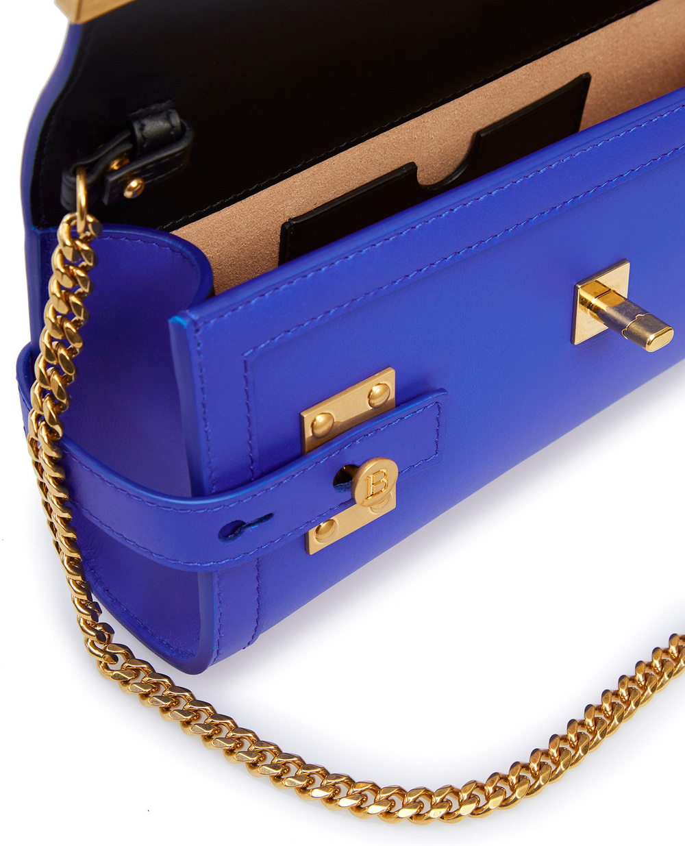 Шкіряна сумка Balmain VN1S596LVPT, синій колір • Купити в інтернет-магазині Kameron