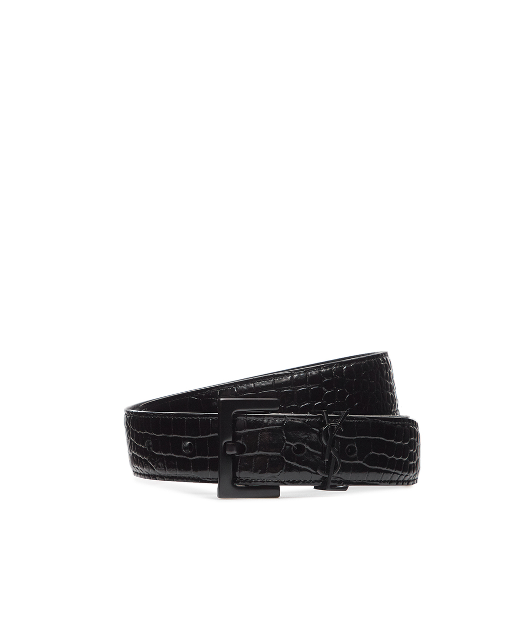 Шкіряний ремінь Saint Laurent 634437-DND0U, чорний колір • Купити в інтернет-магазині Kameron