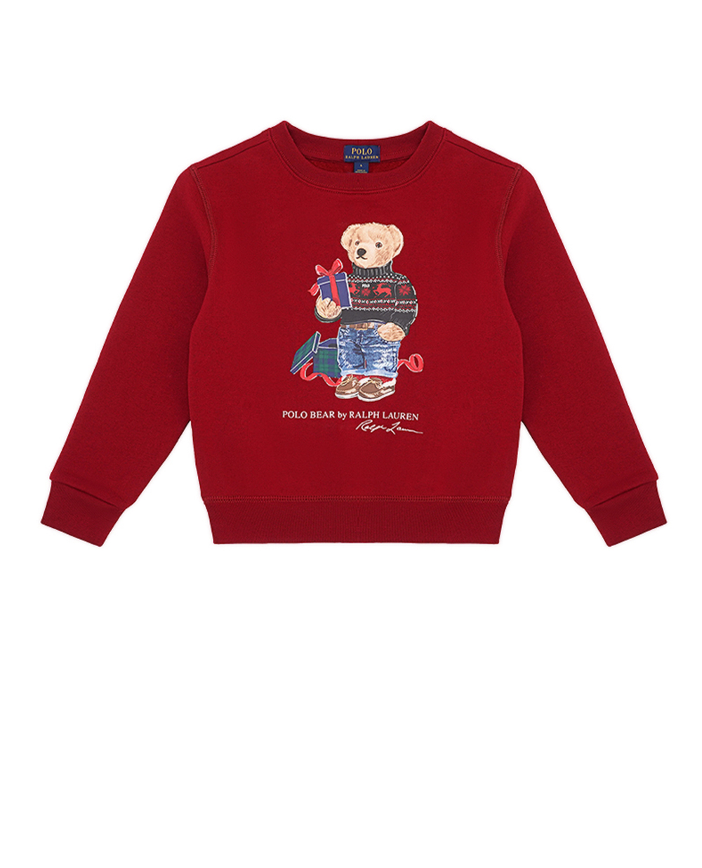 Детский свитшот хлопковый Polo Bear Polo Ralph Lauren Kids 322919722002, красный цвет • Купить в интернет-магазине Kameron