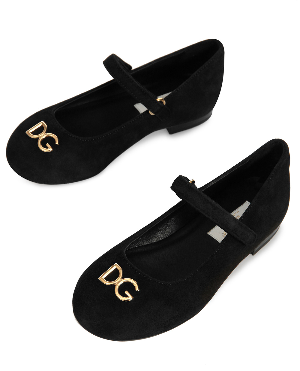 Замшевые балетки Dolce&Gabbana D10699-AC370-L, черный цвет • Купить в интернет-магазине Kameron