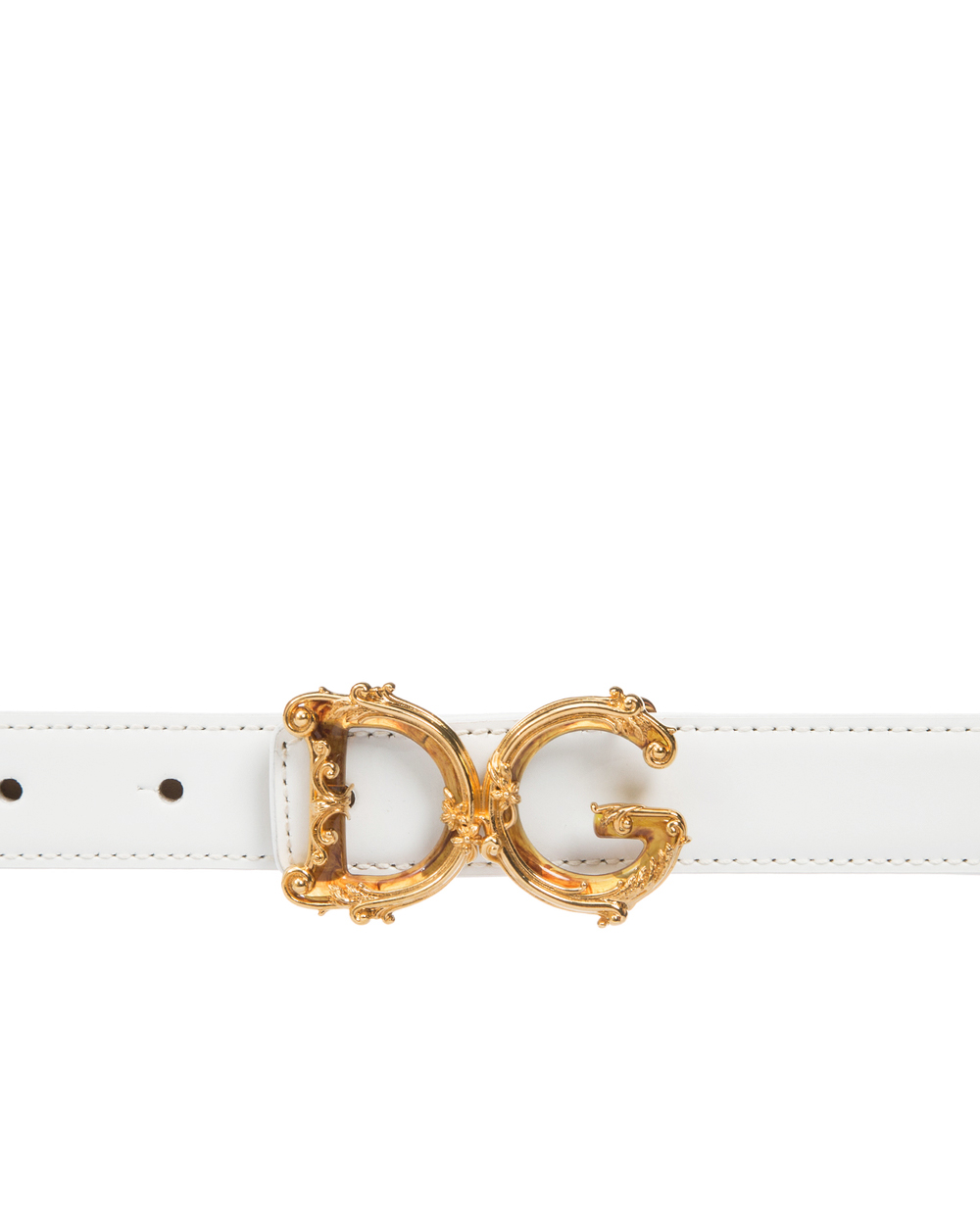 Кожаный ремень Dolce&Gabbana BE1348-AX095, белый цвет • Купить в интернет-магазине Kameron