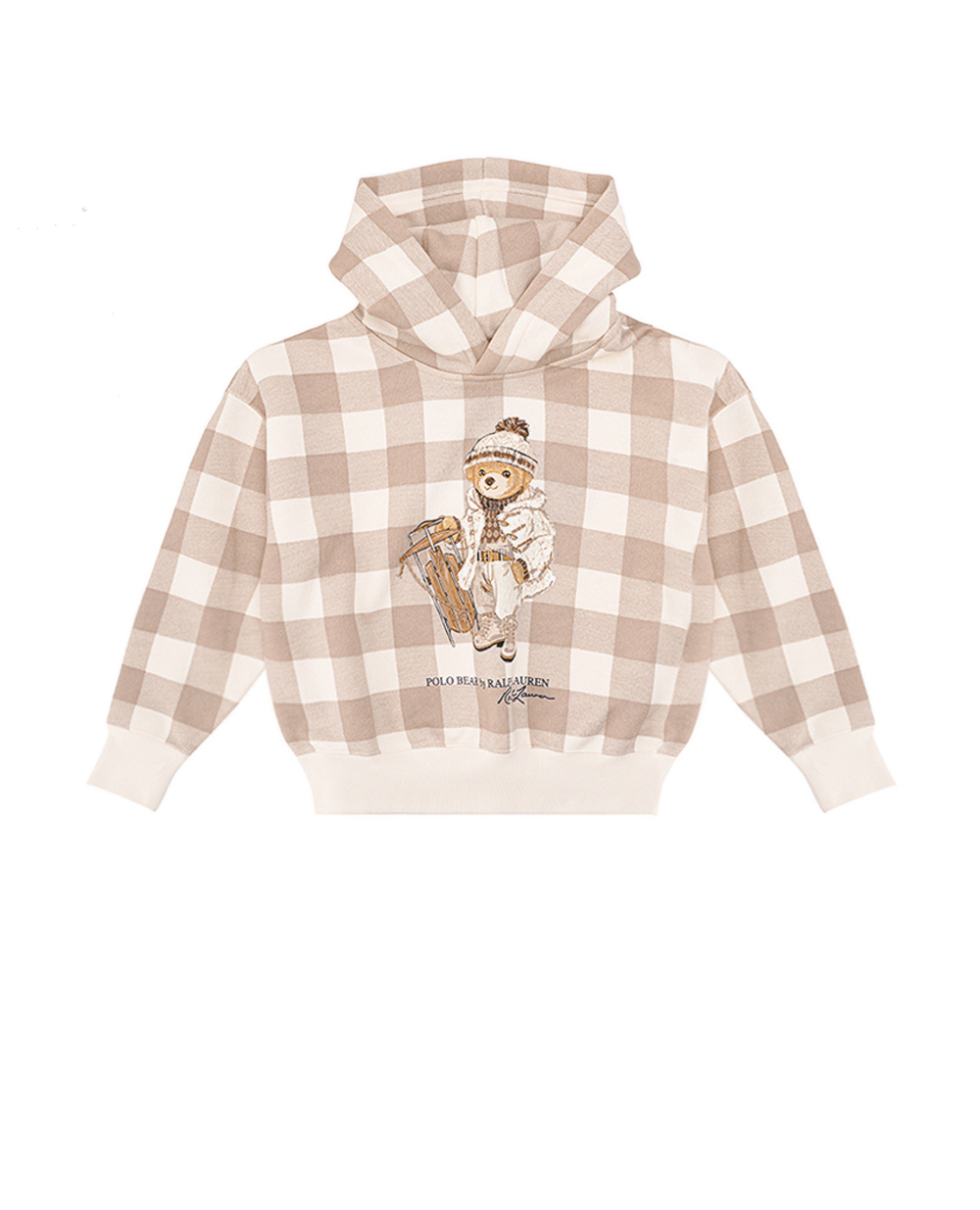 Детское худи хлопковое Polo Bear Polo Ralph Lauren Kids 312920470001, бежевый цвет • Купить в интернет-магазине Kameron