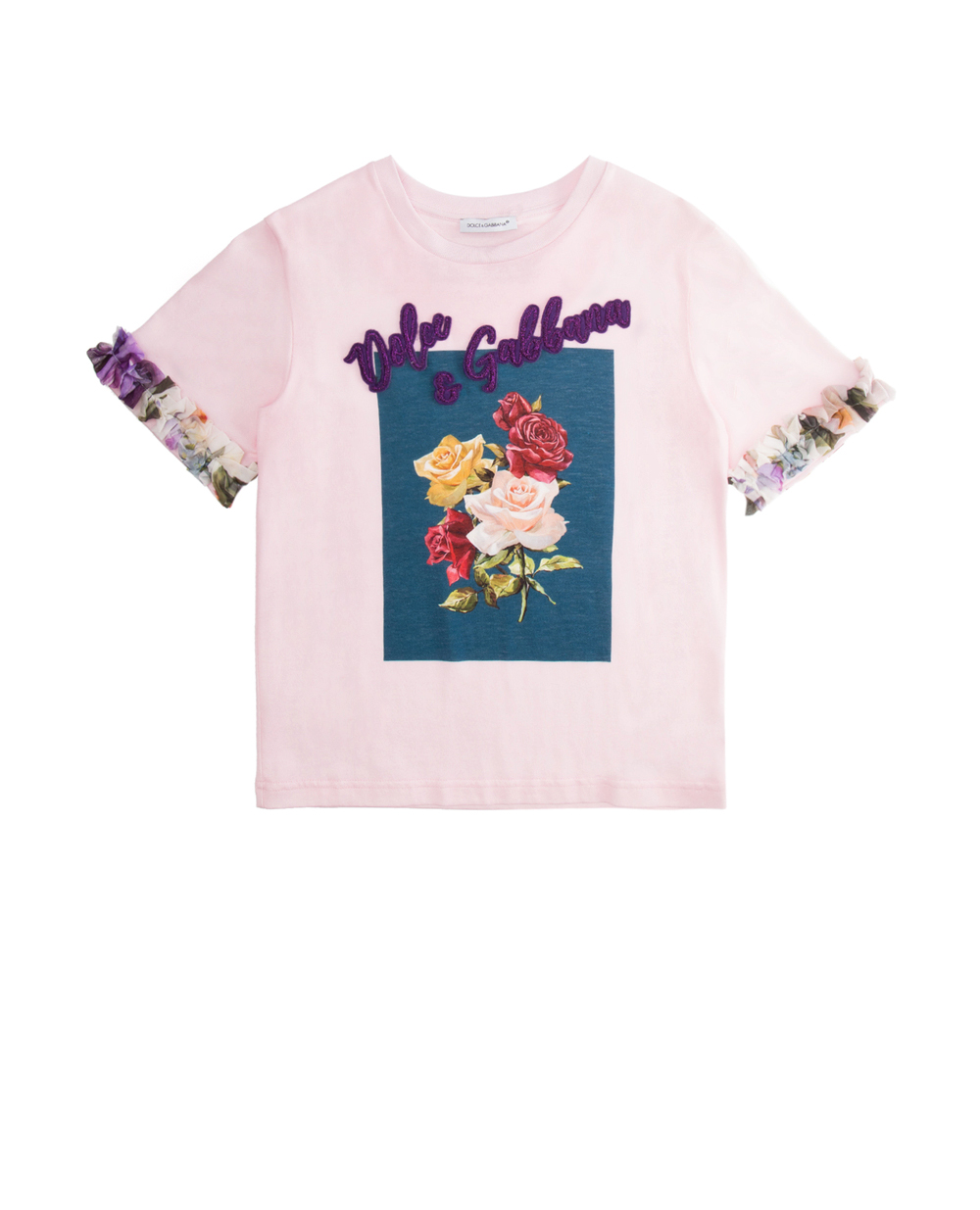 Детская футболка Dolce&Gabbana Kids L5JTDO-G7SNM-S, розовый цвет • Купить в интернет-магазине Kameron