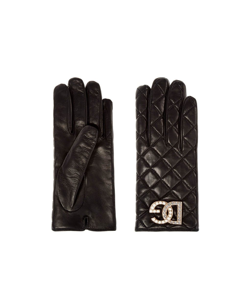 Шкіряні рукавички Dolce&Gabbana BF0170-AQ220, чорний колір • Купити в інтернет-магазині Kameron