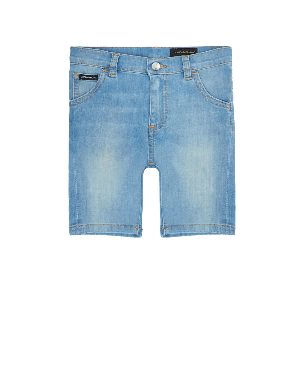 Детские джинсовые шорты Dolce&Gabbana Kids L42Q37-LD879-B, голубой цвет • Купить в интернет-магазине Kameron