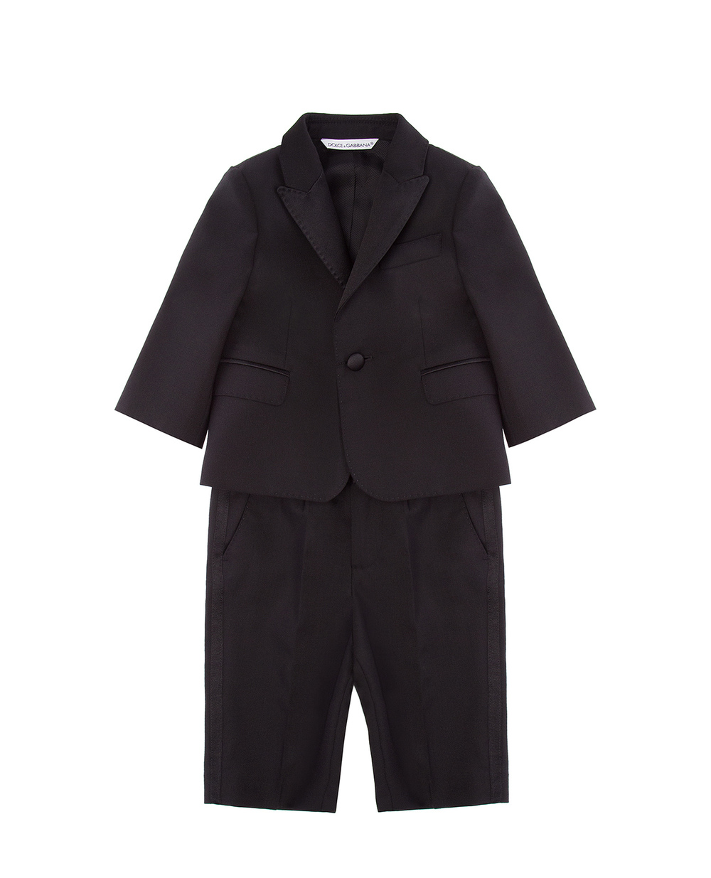 Детский шерстяной костюм (пиджак, брюки) Dolce&Gabbana Kids L11U49-FUBBG, черный цвет • Купить в интернет-магазине Kameron