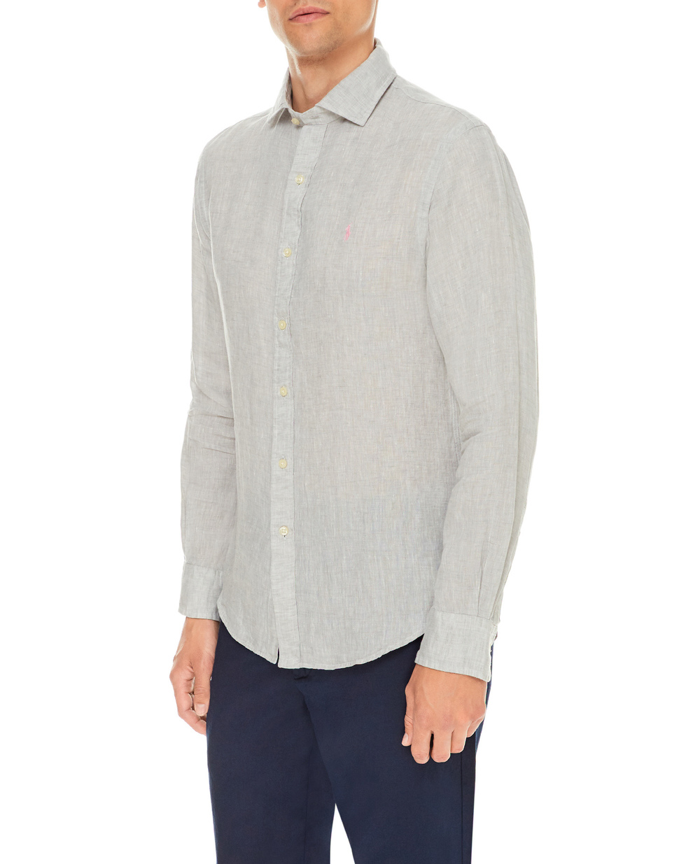 Льняная рубашка Polo Ralph Lauren 710835509003, серый цвет • Купить в интернет-магазине Kameron