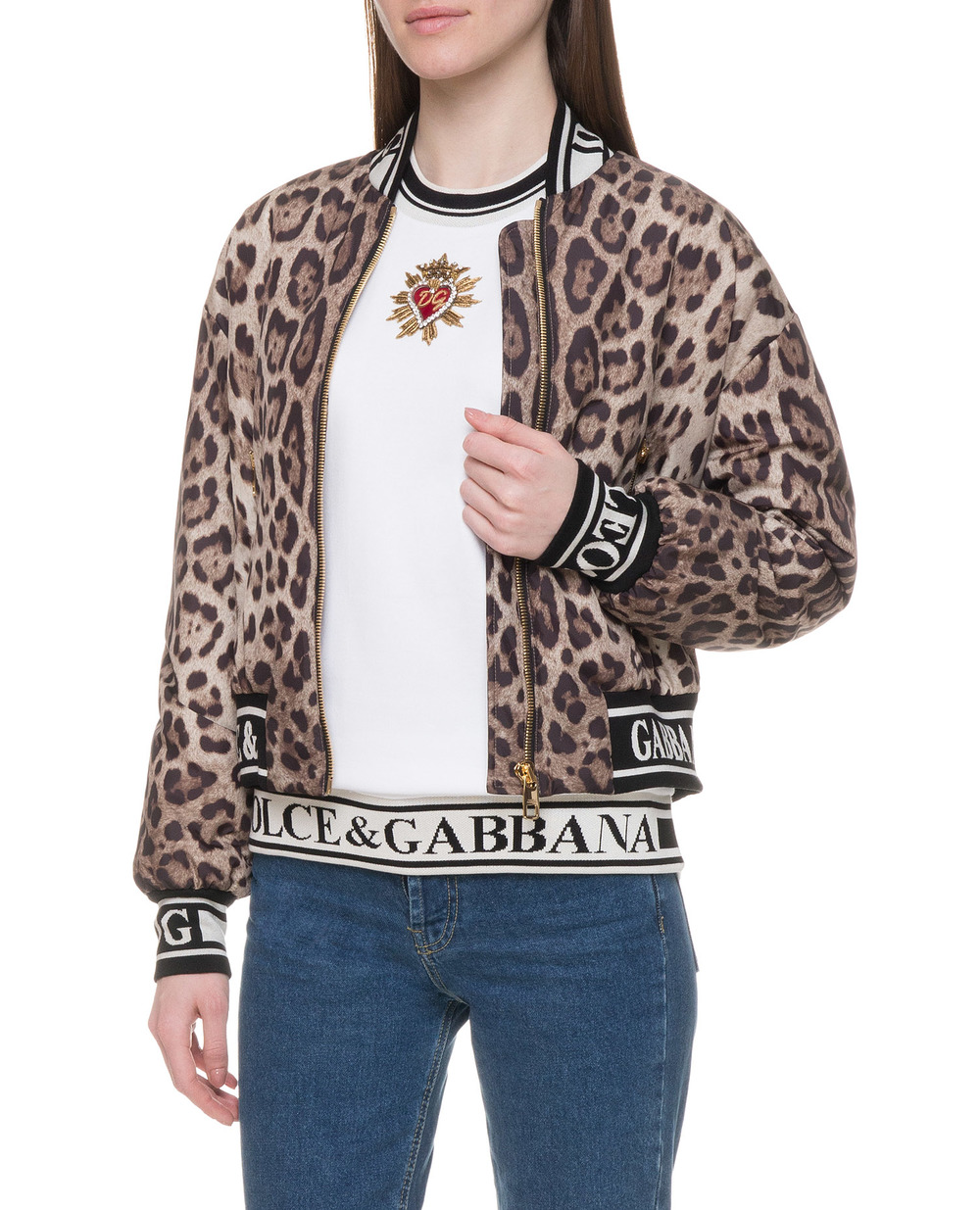 Бомбер Dolce&Gabbana F9E25T-HSMW8, коричневий колір • Купити в інтернет-магазині Kameron