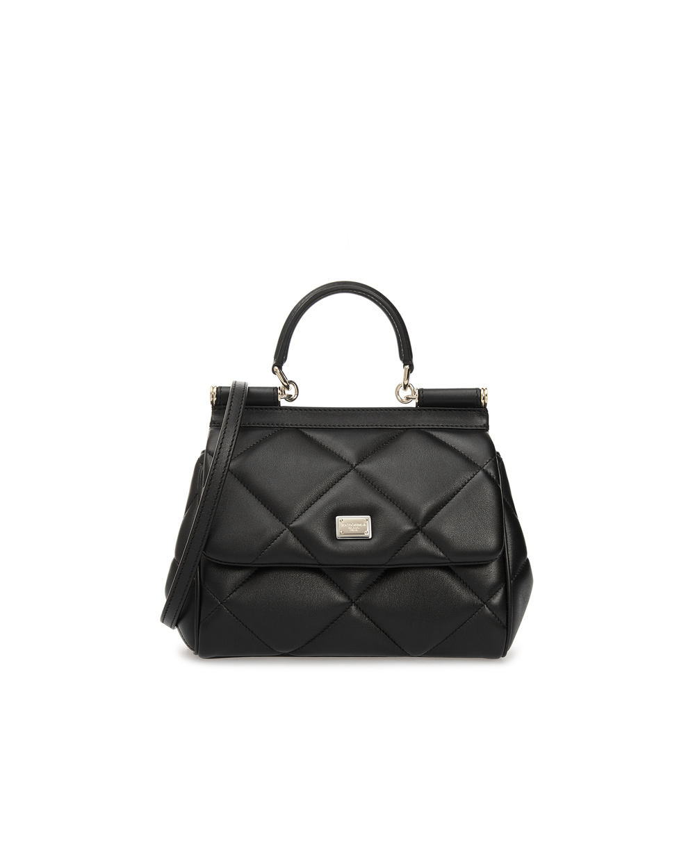 Кожаная сумка Sicily Dolce&Gabbana BB6003-AW591, черный цвет • Купить в интернет-магазине Kameron