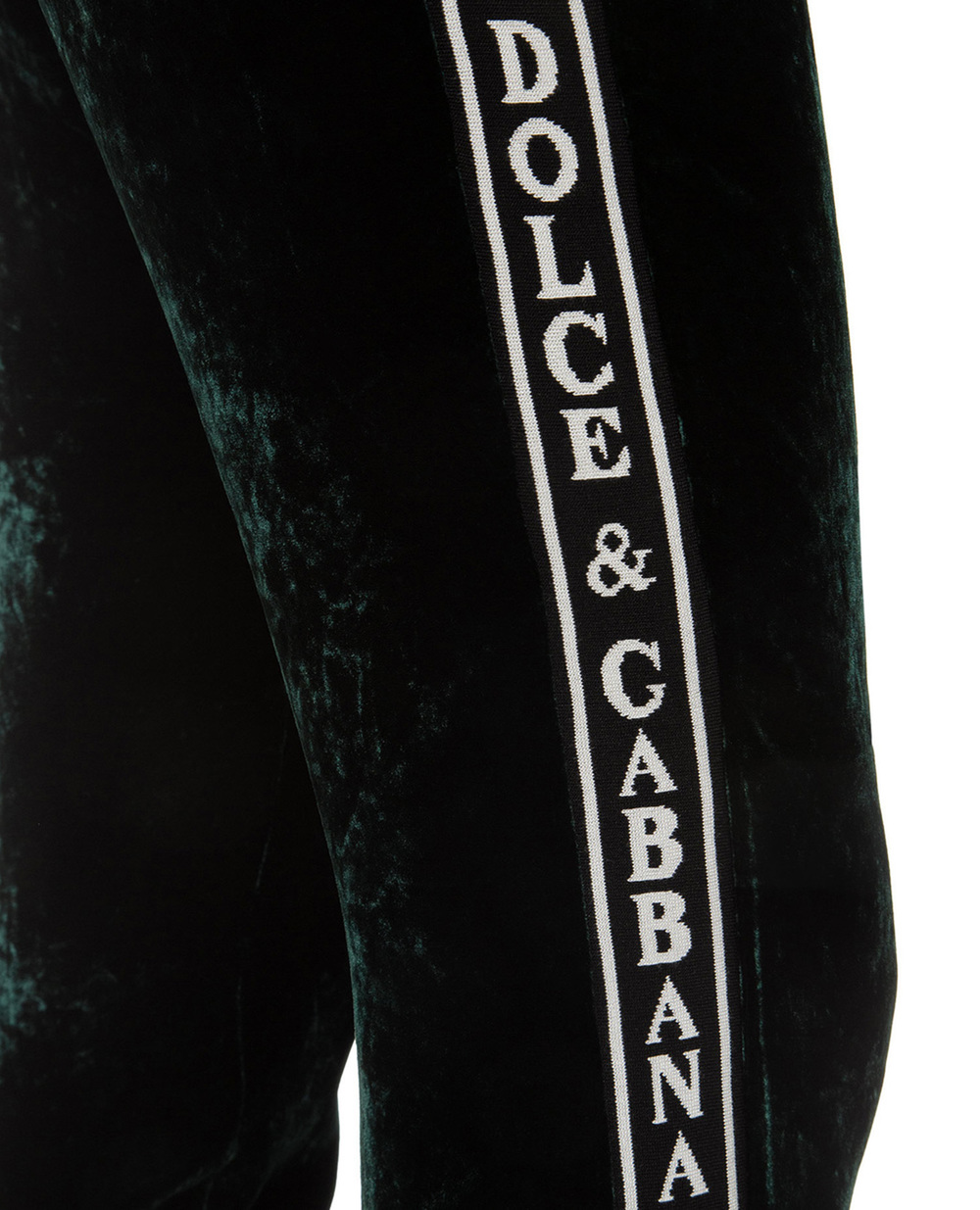 Оксамитові спортивні штани Dolce&Gabbana FTA1DT-FUVJK, зелений колір • Купити в інтернет-магазині Kameron
